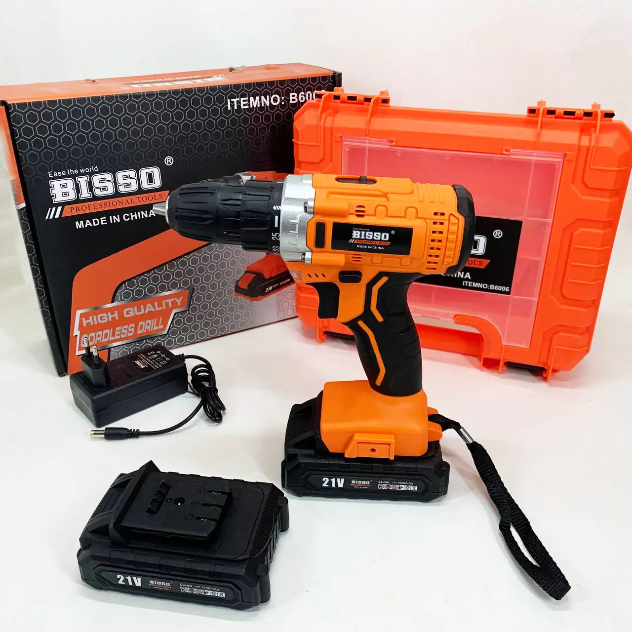 Шуруповерт аккумуляторный в чемодане BISSO B6008 21V (29862387)