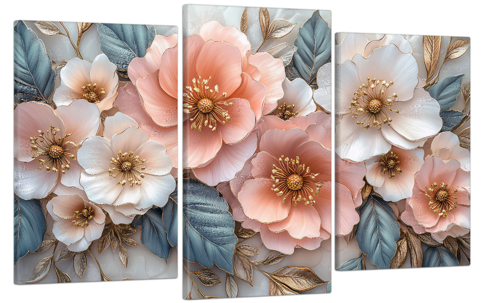 Картина на холсте МАКО хрустальная нежность цветов 53x100 см (MK30544)