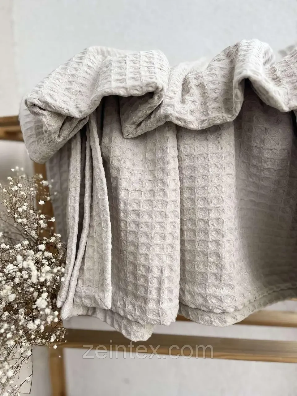 Покрывало ZEINTEX Greece вафельное 220х240 см Серо-бежевый (18094216) - фото 3