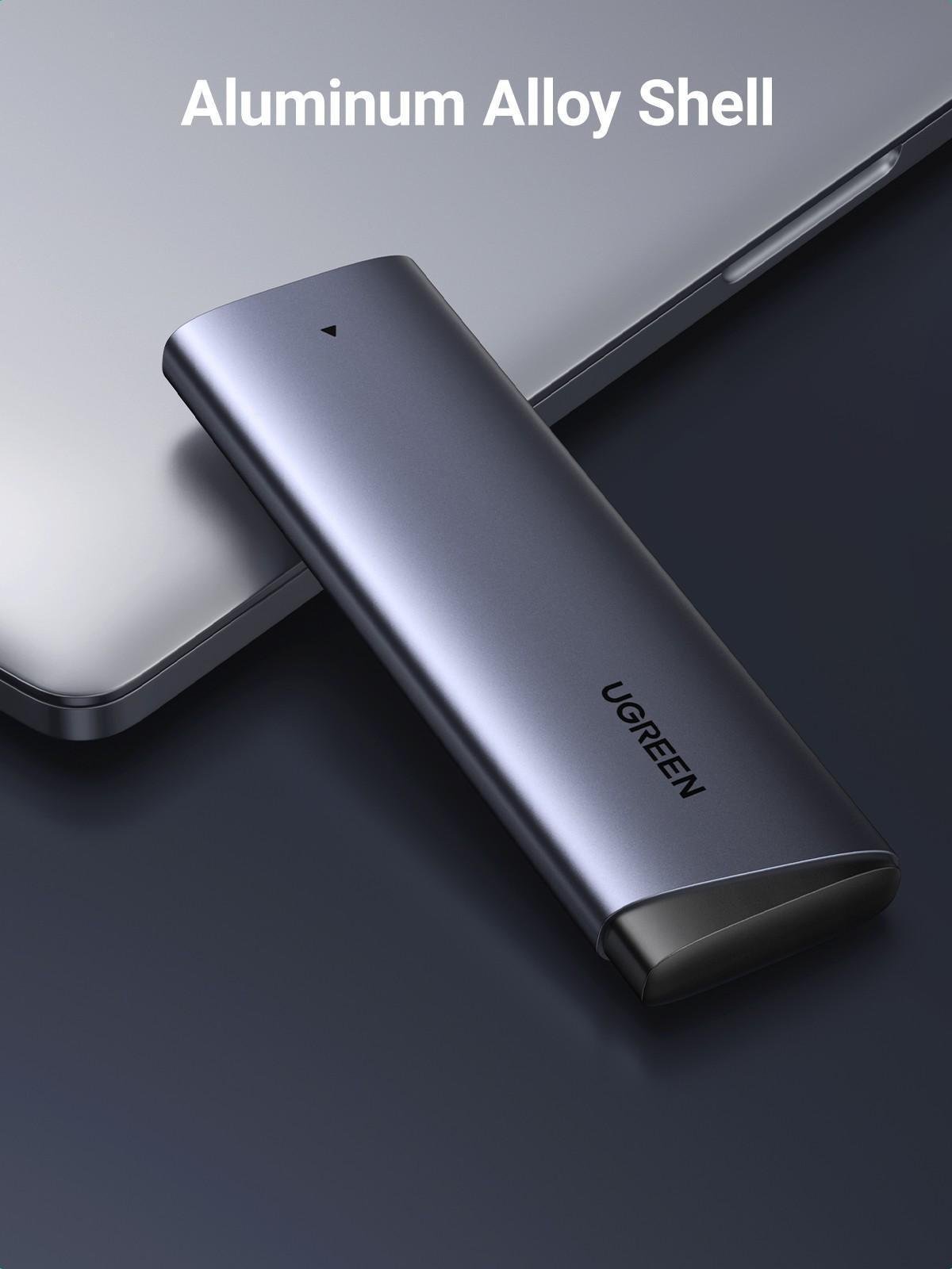 Зовнішній SSD курпус UGREEN M.2 NVMe USB 3.2 Gen2 10 Гбіт/с алюмінієвий Сірий (35267) - фото 21 Зовнішній SSD курпус UGREEN M.2 NVMe USB 3.2 Gen2 10 Гбіт/с алюмінієвий Сірий (35267) - фото 21