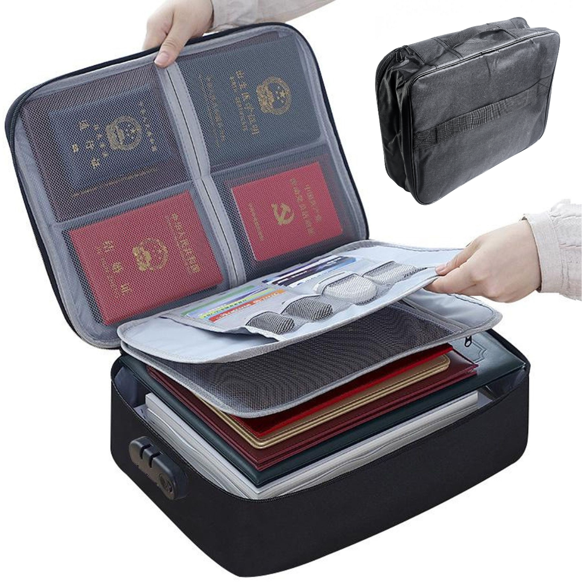 Сумка-органайзер для документів Home City з кодовим замком Чорний (HC83-Black) - фото 6 Сумка-органайзер для документів Home City з кодовим замком Чорний (HC83-Black) - фото 6