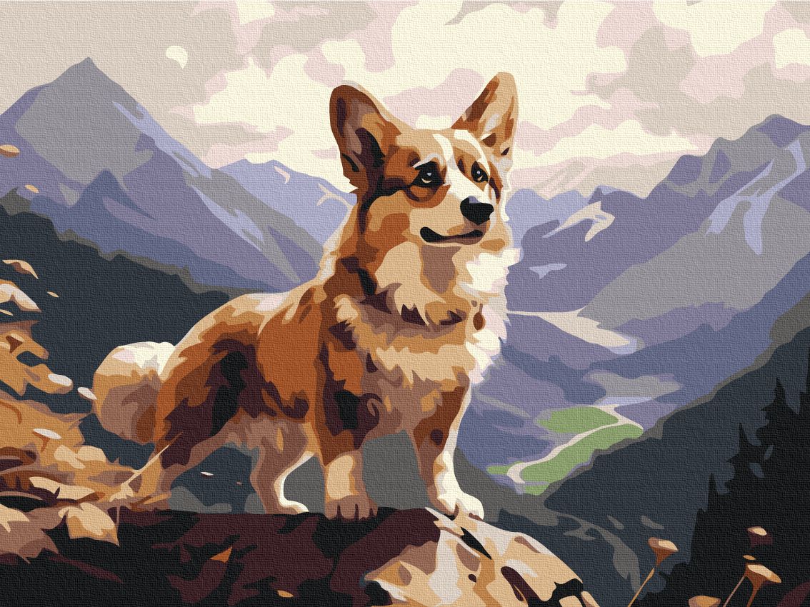 Картина за номерами Brushme Корги на луці 30x40 см (3112790815)