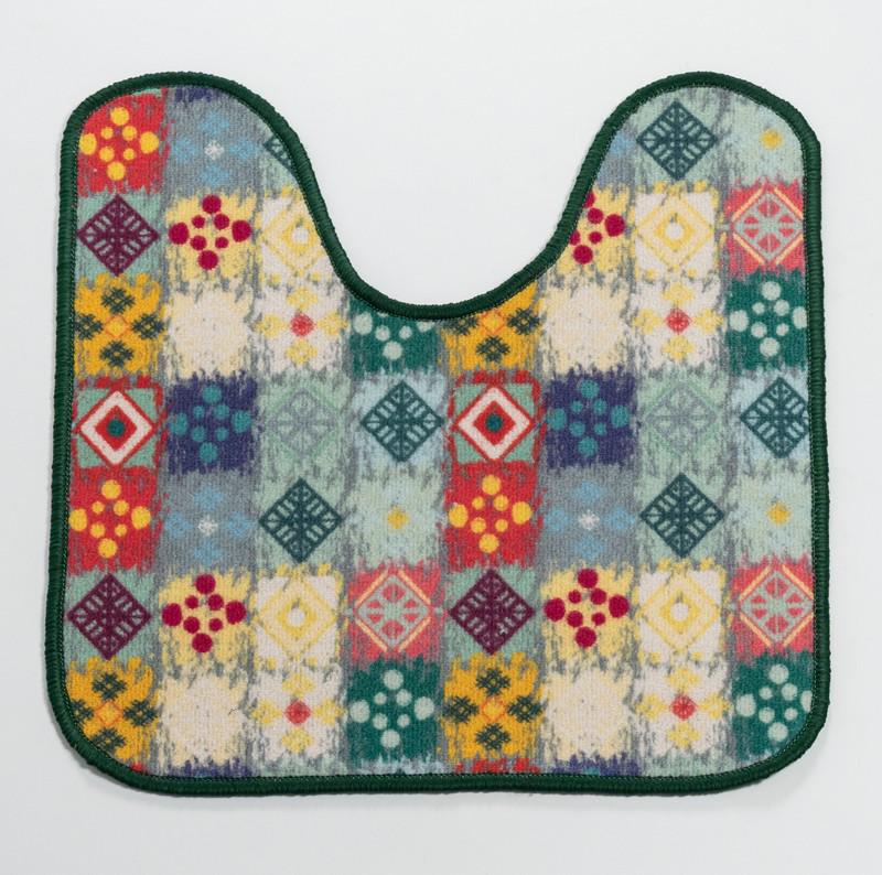 Килимок для туалету Print 201-1 на гумовій основі 57х60 см Зеленй/Блакитний (77117720) - фото 5 Килимок для туалету Print 201-1 на гумовій основі 57х60 см Зеленй/Блакитний (77117720) - фото 5