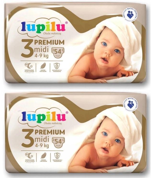 Підгузки дитячі Lupilu Premium Midi р. 3/вага 4-9 кг 108 шт. (1608941045)