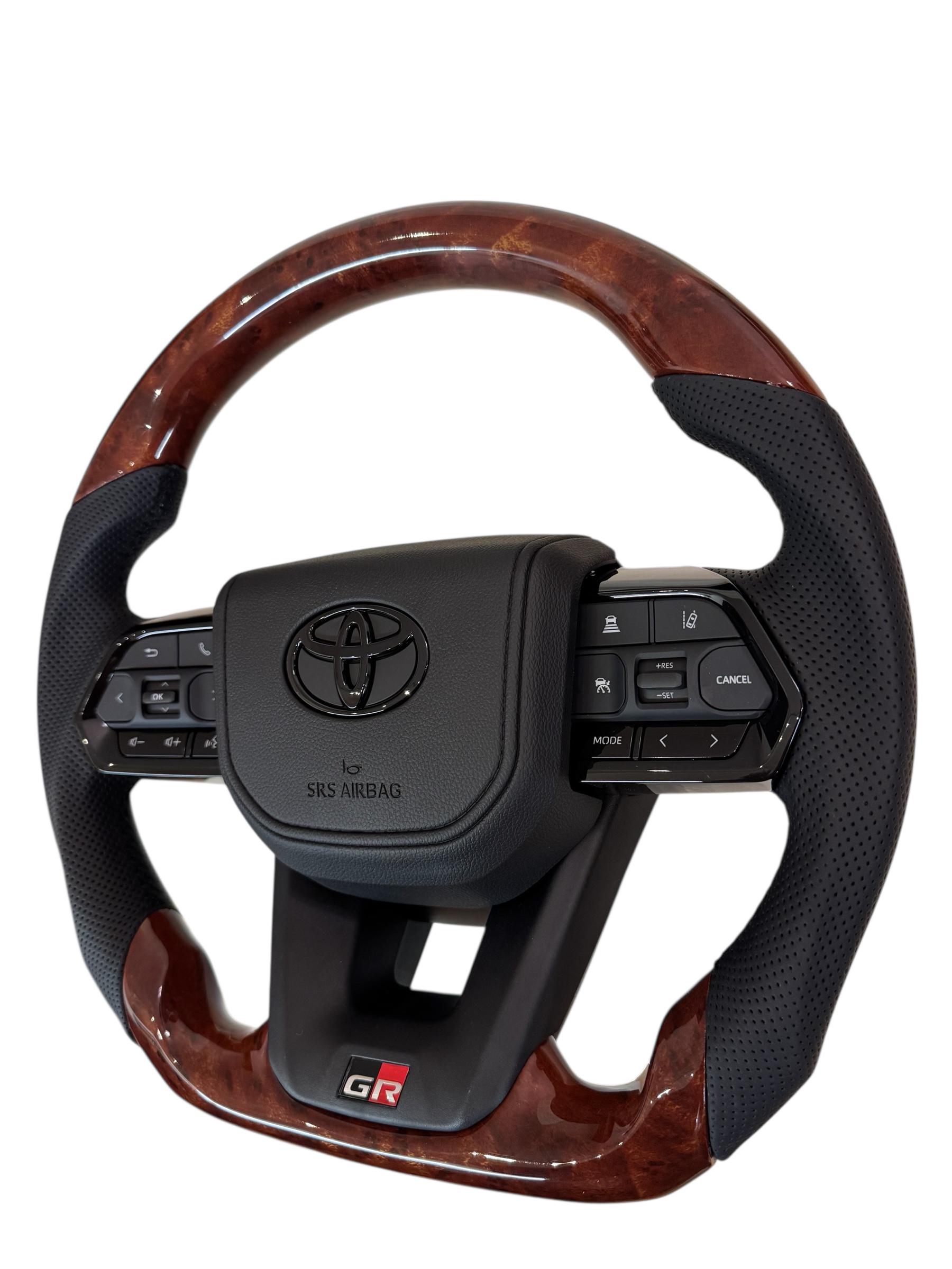 Кермо для Toyota Land Cruiser 100/Prado 120 GR під оригінальний колір салону в сборі зі скошеним низом логотип чорний глянець (30246663) - фото 6