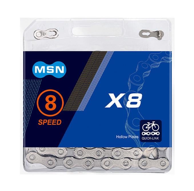 Цепь велосипедная MSN 8 скоростей 116 звеньев (XZ-AFT-250)