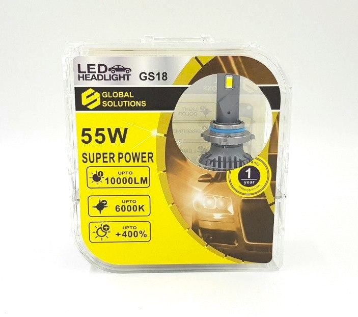 Автомобильные лампы светодиодные Global Solution GS18 HB3 55W 10000Lm 6000K 2 шт. (2268028144) - фото 2 Автомобильные лампы светодиодные Global Solution GS18 HB3 55W 10000Lm 6000K 2 шт. (2268028144) - фото 2