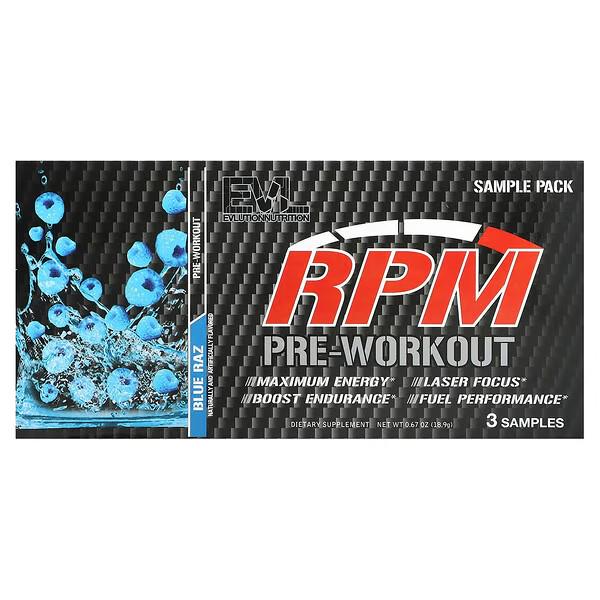 Предтренировочный комплекс Evlution Nutrition RPM Pre-Workoutt Stickpacks Blue Raz 18,9 g