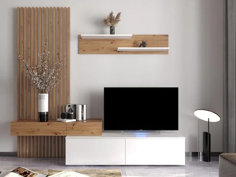 Гостиная стенка комплект Gerbor Ребекка из ламинированной ДСП Дуб артизан/Нимфеа альба (20006511)