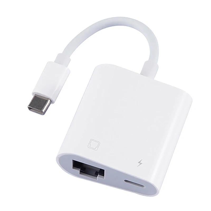 Перехідник-адаптер SUNROZ USB Type-C-RJ45 LAN Ethernet PD White (A48598)