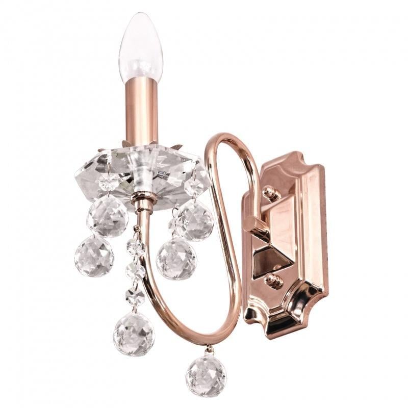 Бра настенное накладное BCL-076W/1 в спальню хрустальное свеча классическое (186169)