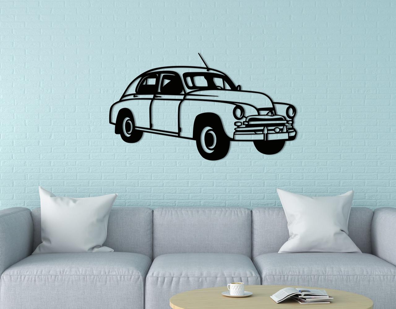 Панно на стену из дерева декоративное Upwood Decor Retro Auto 80x138,4 см Black (1584268158)