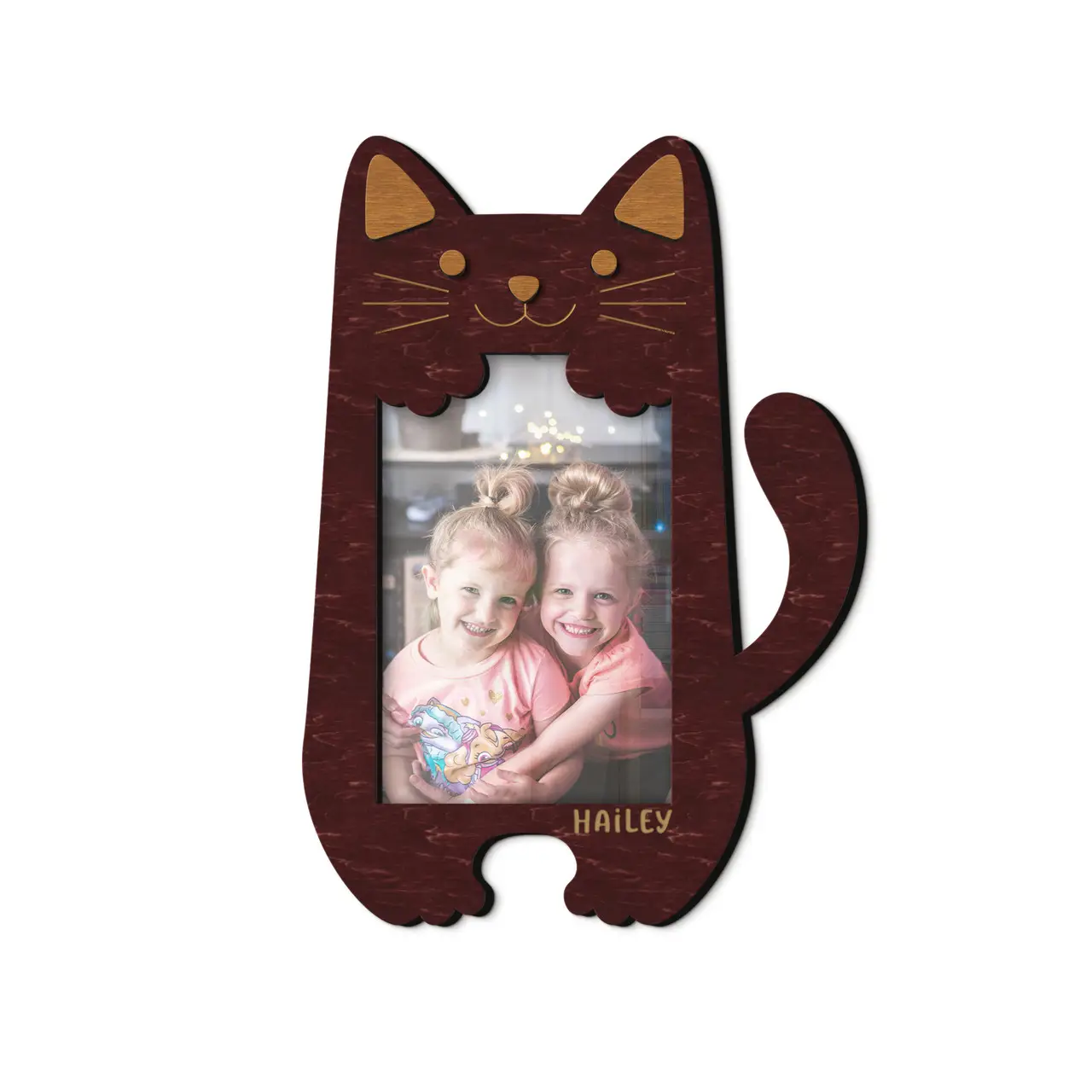 Фоторамка персоналізована у формі кішки на 1 фото Бордовий (cat_4x6_vertical-3) - фото 1 Фоторамка персоналізована у формі кішки на 1 фото Бордовий (cat_4x6_vertical-3) - фото 1