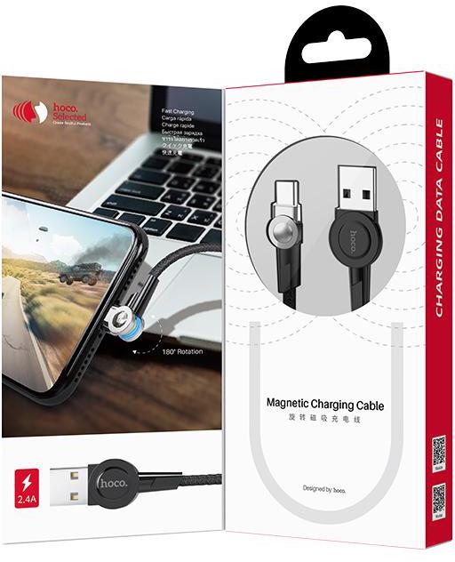 Кабель Hoco магнітний Lightning rotatable plug S8 1,2 м 2,4A