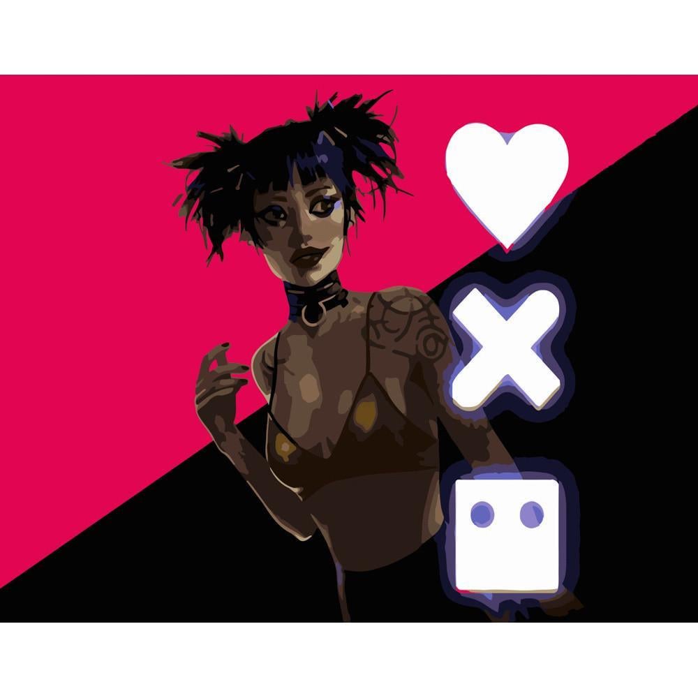 Картина за номерами Strateg Преміум Рожево-чорна Лора 40х50 см (DY150)