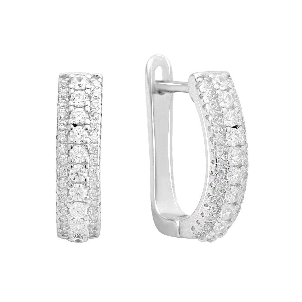 Серьги серебряные с фианитами (2144496)