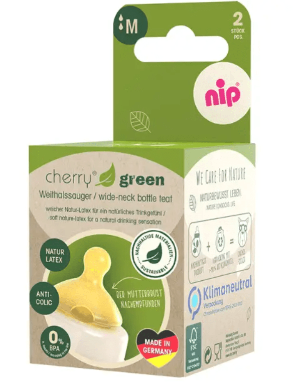 Соска для пляшечки Nip GREEN Вишенька M середній потік 2 шт. (143282)