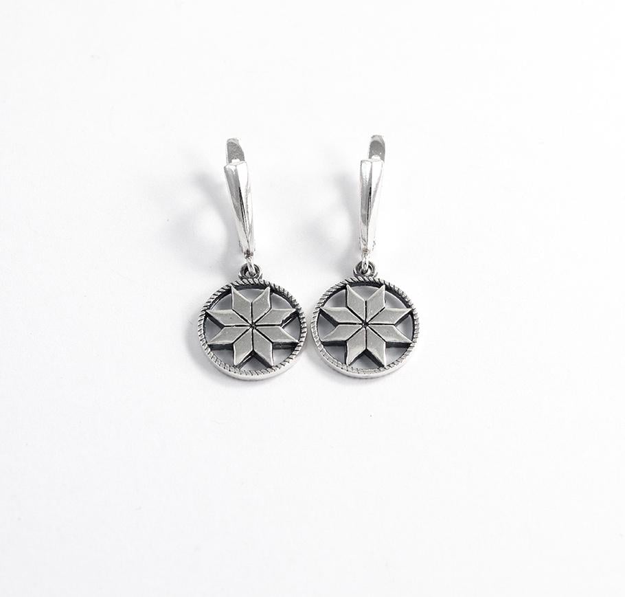Серьги Maxi Silver 9539 Оберег Алатырь (89539)