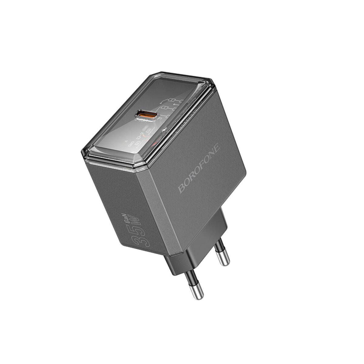 Зарядное устройство Borofone BAS31A Treasure USB Type-C/с быстрой зарядкой PD 35W/QC 3.0 35W Black (24998615)