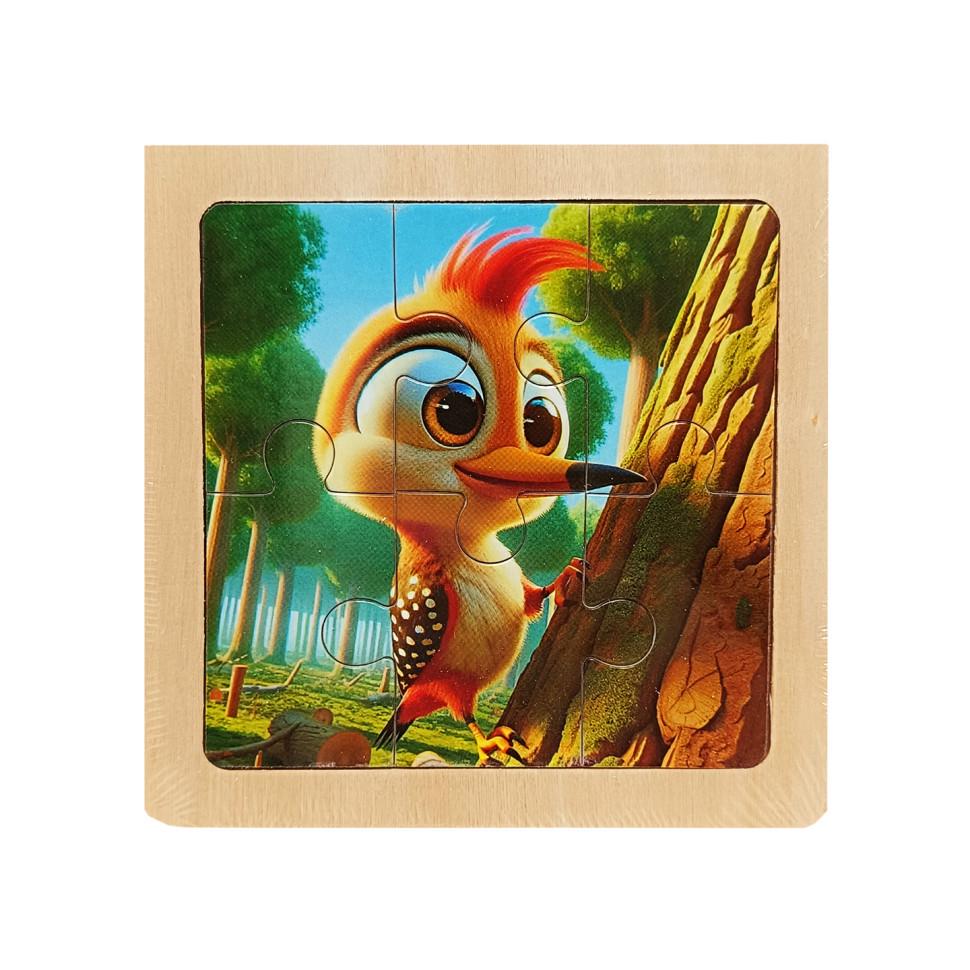 Пазл-вкладиш дерев'яний дитячий Дятел MD 1509-15 6 ел. (RLT52722)