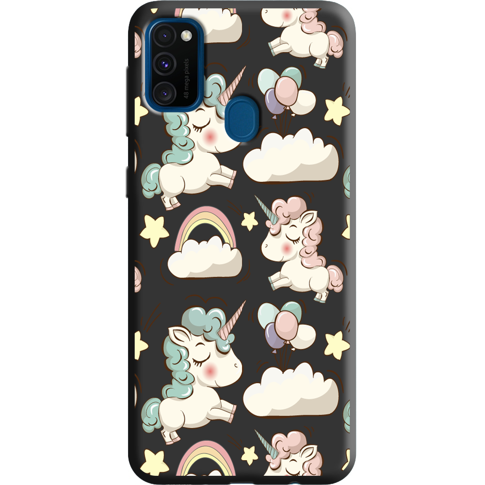 Чохол Boxface Samsung M307 Galaxy M30s Unicorns Чорний силікон (38209-cc2-38658)