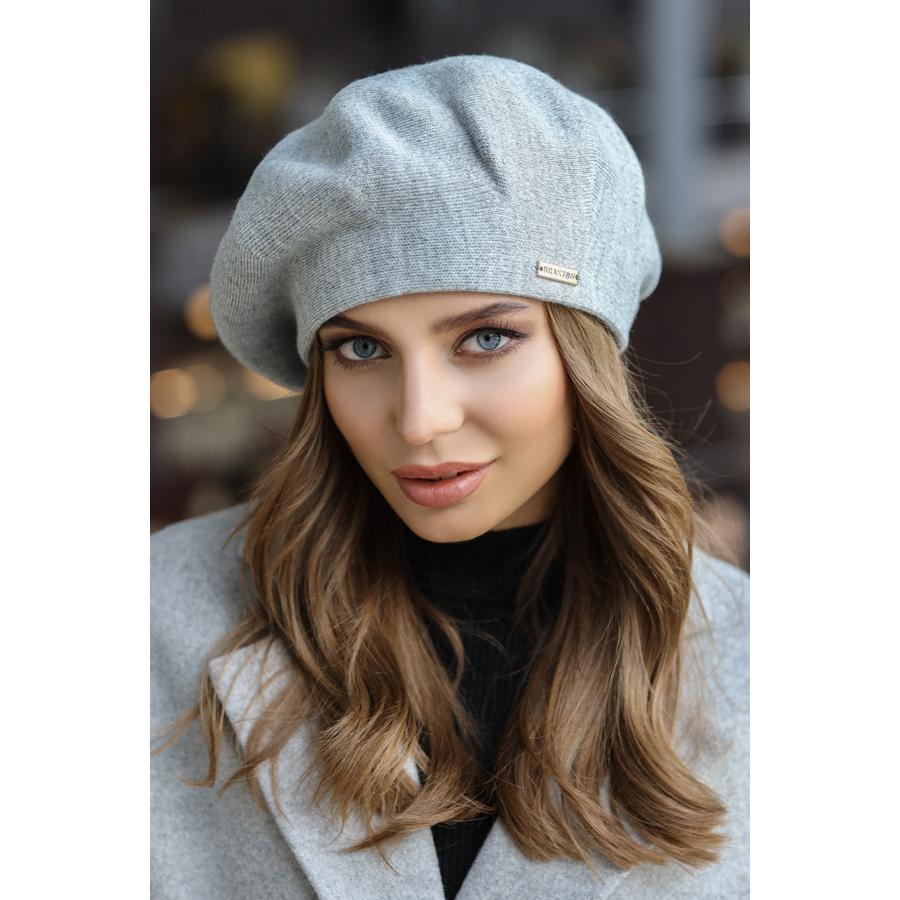 Берет женский полушерстяной Карнелия Braxton 6018 one size Светло-серый