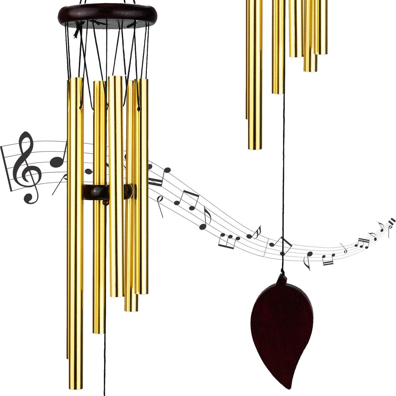 Музика вітру 6 металевих золотистих трубочок 60х8,5 см (С6277) - фото 8 Музика вітру 6 металевих золотистих трубочок 60х8,5 см (С6277) - фото 8