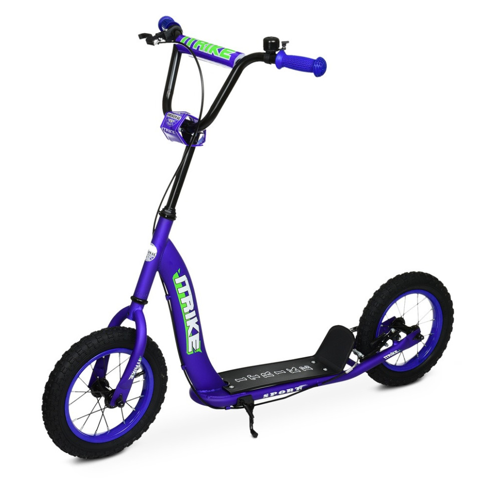 Самокат iTrike від 7 років двоколісний з ручним гальмом надувні колеса унісекс Синій (DS-171-S-206)