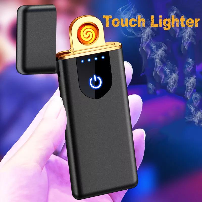 Зажигалка электронная сенсорная Lighter USB 7324 Черный матовый (1001886-Black-1) - фото 8