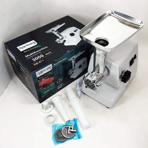 М'ясорубка Rainberg RB-671 3000 Вт (0193) - фото 12 М'ясорубка Rainberg RB-671 3000 Вт (0193) - фото 12