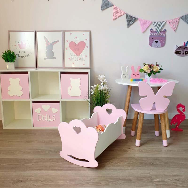 Стелаж в дитячу кімнату на 6 осередків/3 ящики Скандик з рожевим - фото 3 Стелаж в дитячу кімнату на 6 осередків/3 ящики Скандик з рожевим - фото 3