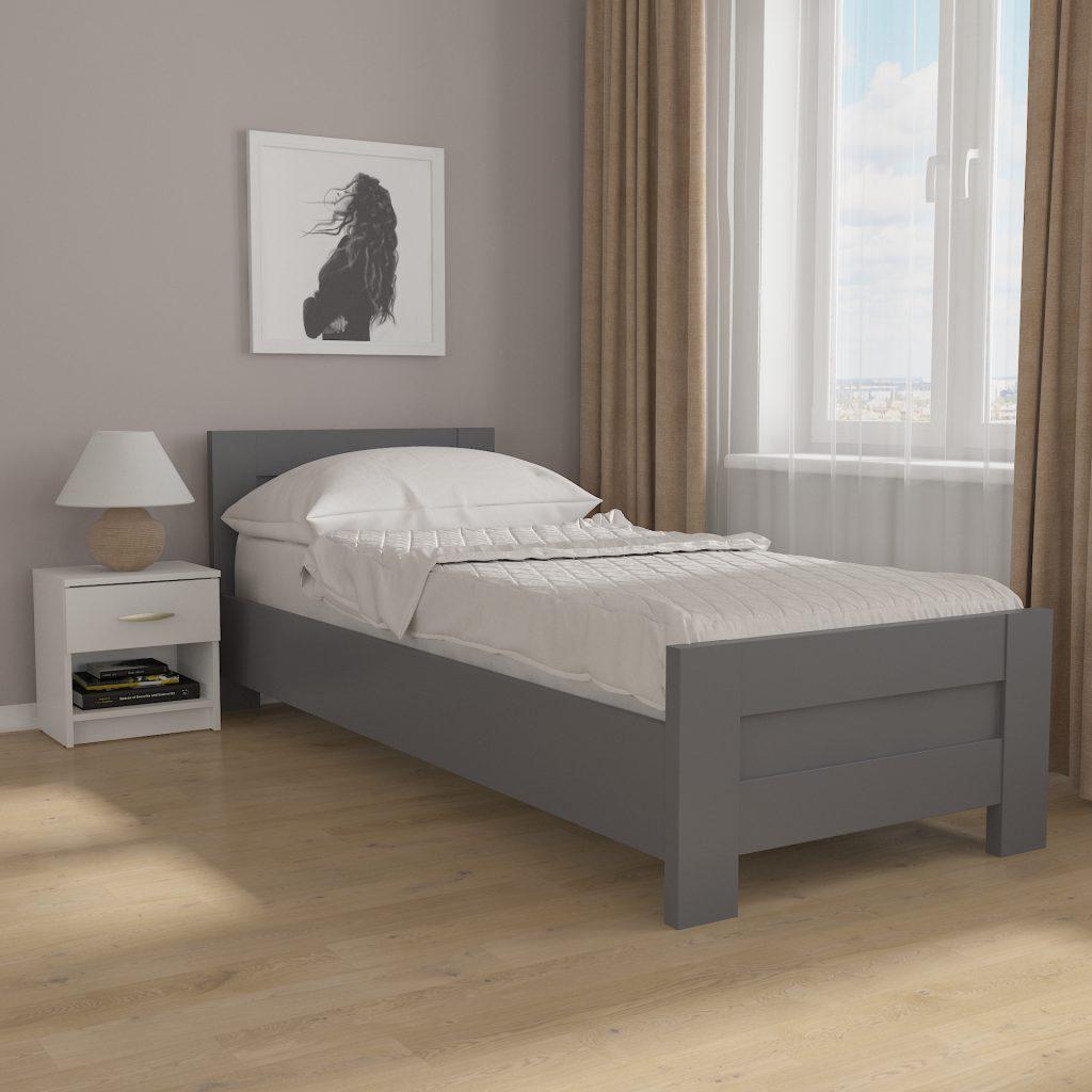 Кровать односпальная id-M20 860x860x2076 мм Антрацит (24143793)