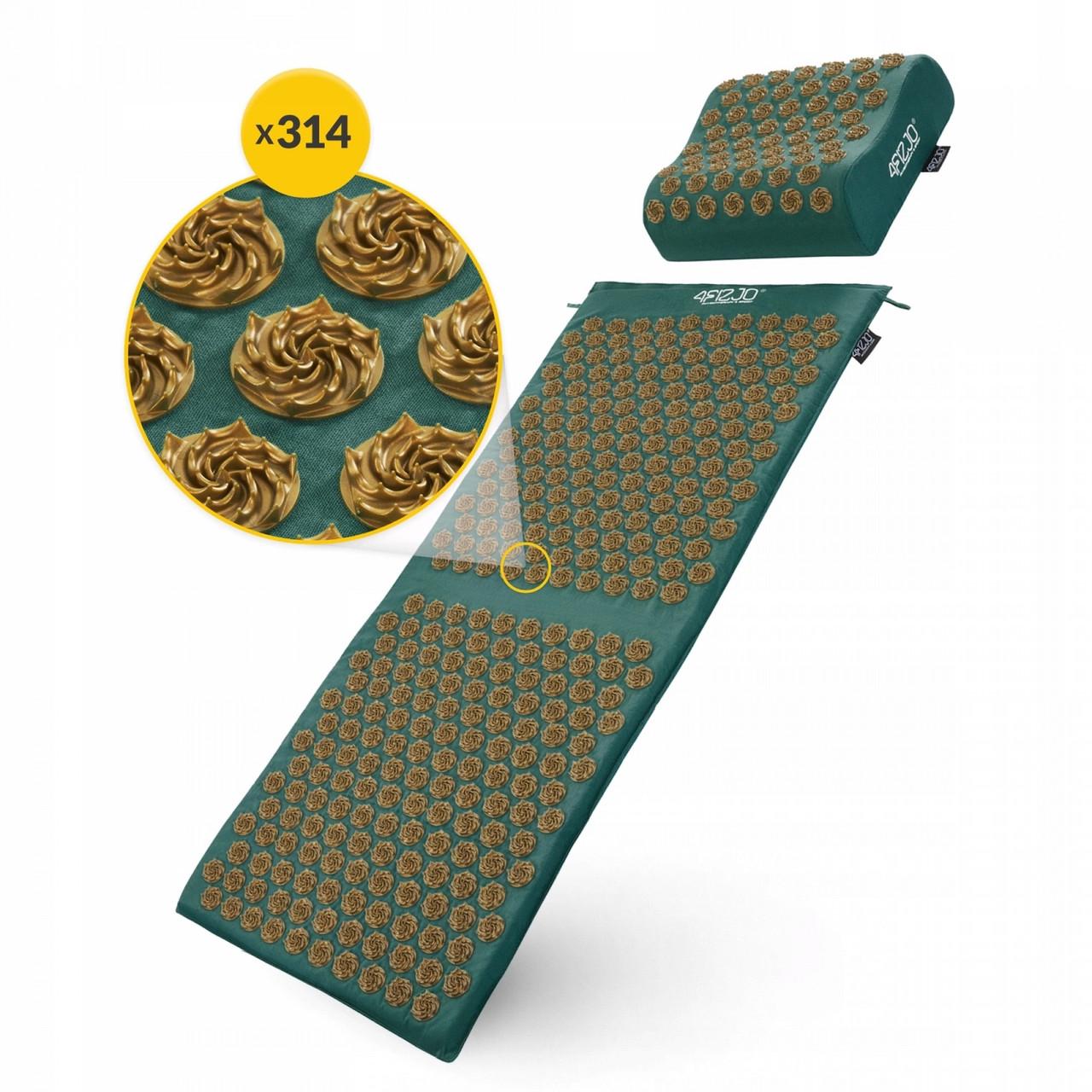 Коврик акупунктурный с подушкой 4fizjo Ergo Mat XL аппликатор Кузнецова Navi Green/Gold (P-5907739315083) - фото 5 Коврик акупунктурный с подушкой 4fizjo Ergo Mat XL аппликатор Кузнецова Navi Green/Gold (P-5907739315083) - фото 5