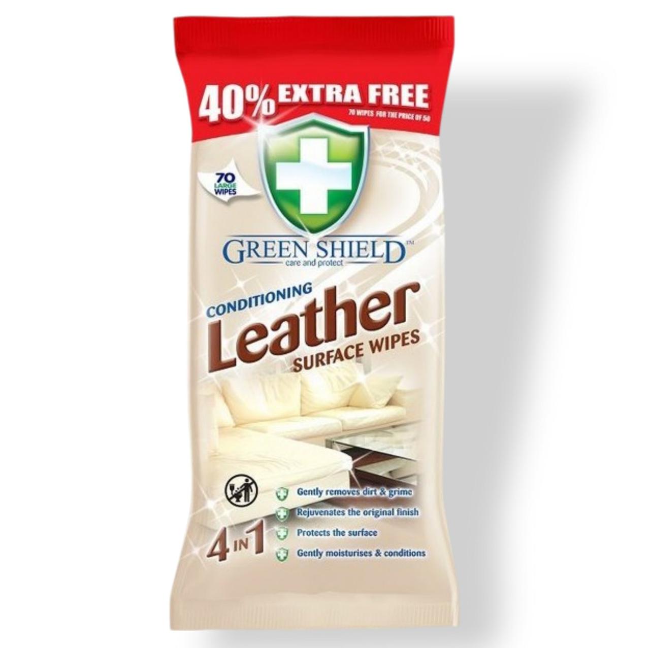 Серветки Green Shield для очищення шкіряних поверхонь 70 шт.