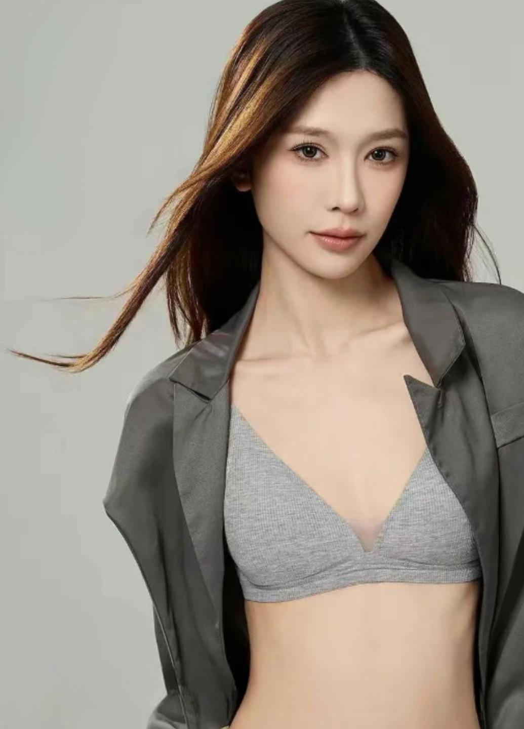 Бюстгальтер бралет Comfort Day с сеточкой в ​​рубчик M Серый (1961-75-03)