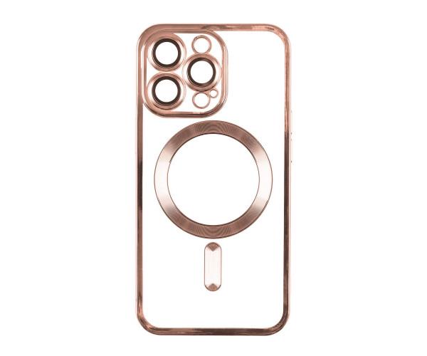 Чохол накладка TPU Metallic Full Camera with Magsafe для Iphone 15 Rose Gold