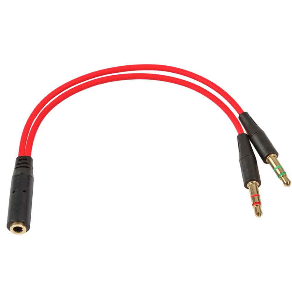 Переходник для наушников Kotion Each 4pin 3.5 мм F - 2 x 3pin 3.5 мм M 0,18 м Red (NYA-1F2M-R)