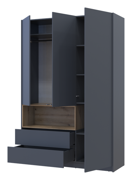 Шкаф Doros Дейл 150х52х220 см Графит/Дуб эвок (26500978)