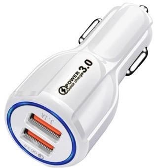 Зарядное устройство автомобильное TRw 2USB PD18W QC 3.0 White (HP050556)