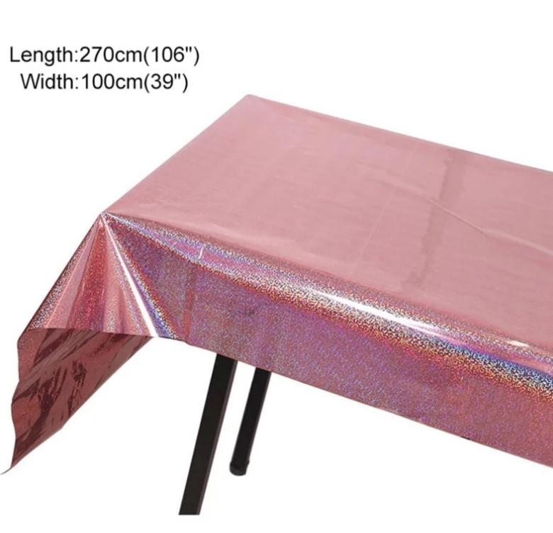 Скатертина клейонка із фольги з голограмою 270x100 см Рожеве золото (18256/5) - фото 3