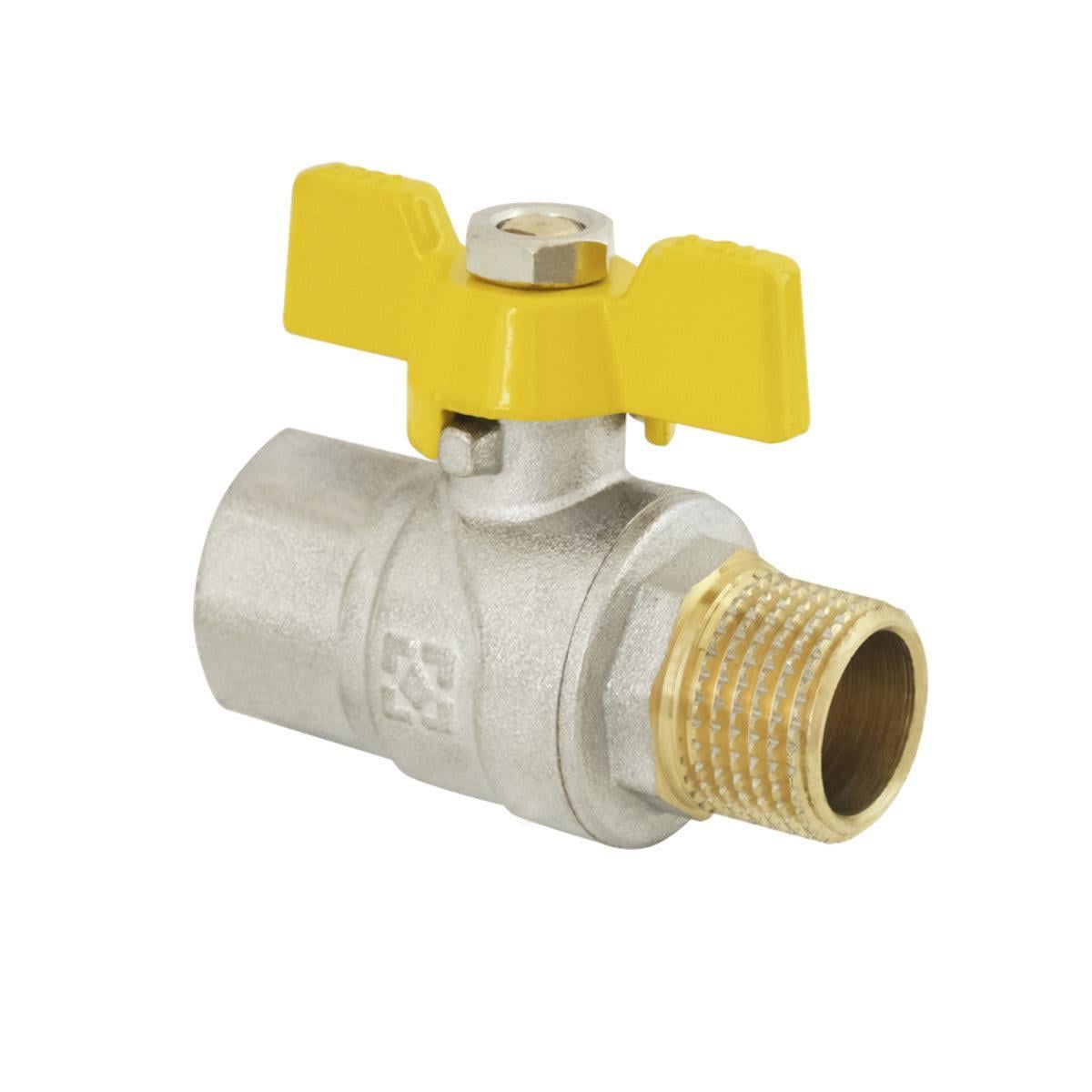 Кран шаровый Raftec PN40 НВ бабочка 1/2" Yellow (39508)
