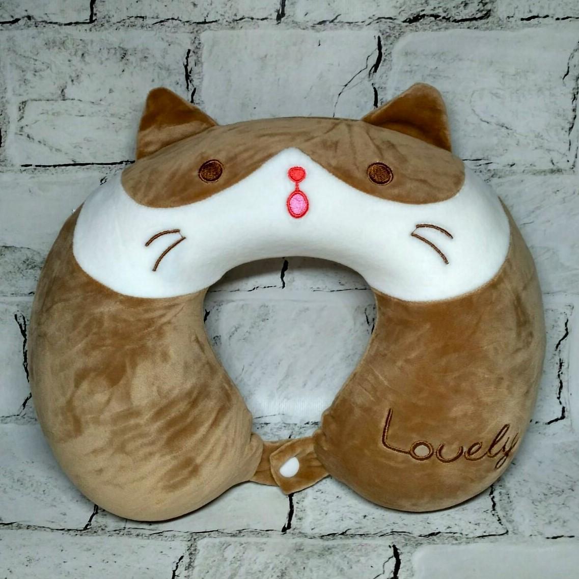 Подушка для путешествий под шею с памятью Котик 29х26х8 см Коричневый (25-2-282) Подушка для путешествий под шею с памятью Котик 29х26х8 см Коричневый (25-2-282)