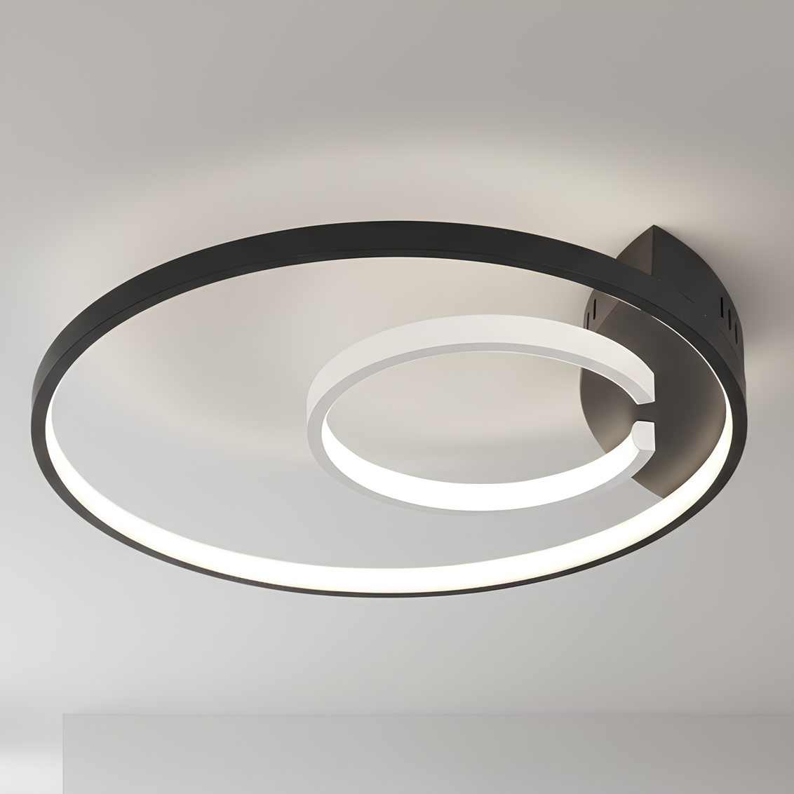 Люстра светодиодная Valeso 24W с кольцевыми рассеивателями 3000/4500/6000K Черный (LP-DA10459 BK)