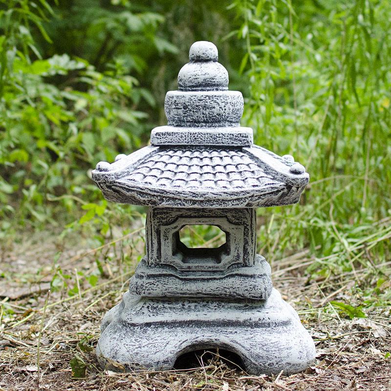 Фонарь садовый из бетона 57 см Серый