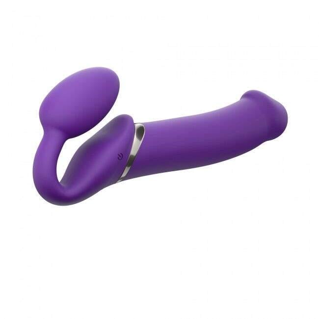 Страпон безремневой Strap-On-Me Vibrating регулируемый с пультом ДУ XL d 4,7 см Violet ( 38131654)