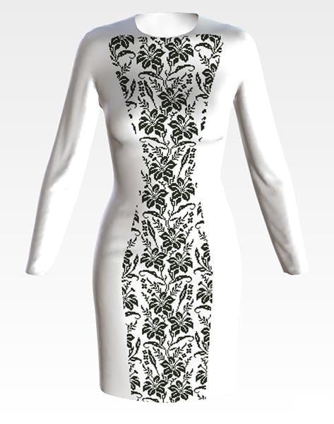 Заготовка для жіночого плаття Лілії-орнамент для вишивки бісером і нитками домоткане полотно Лляний білий (ПЛ185дМ) Заготовка для жіночого плаття Лілії-орнамент для вишивки бісером і нитками домоткане полотно Лляний білий (ПЛ185дМ)