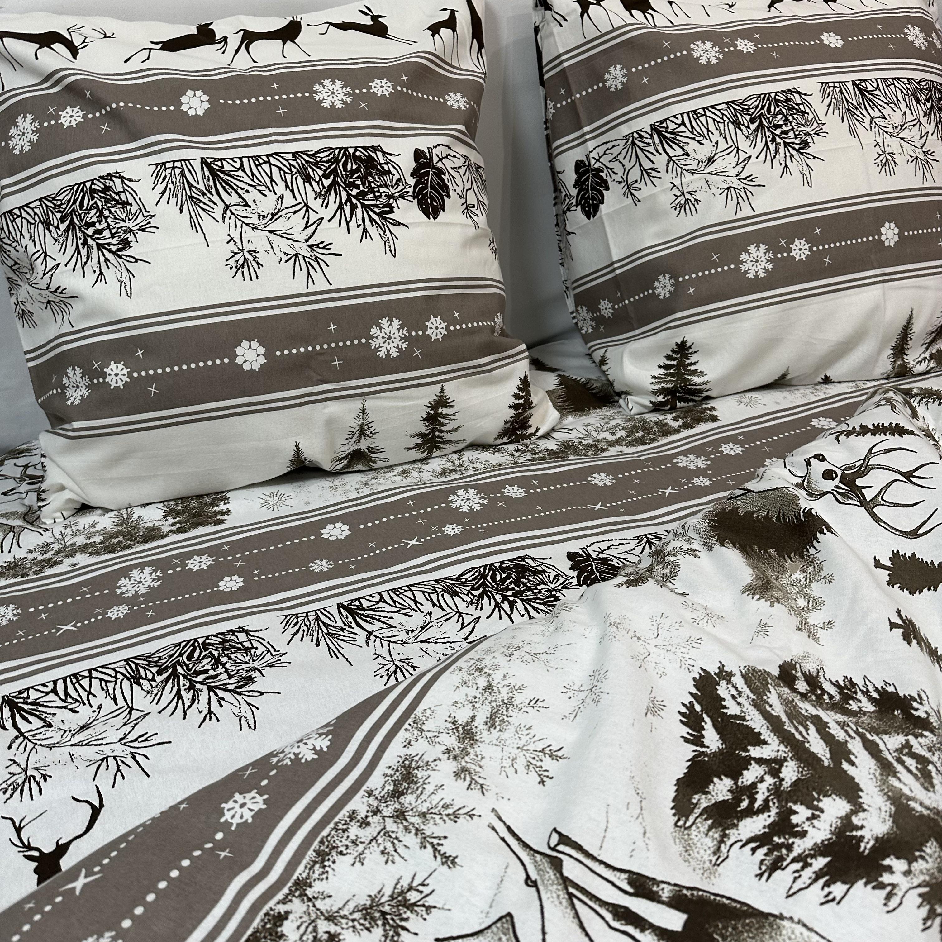 Комплект постільної білизни байкова Зимовий півтораспальний Сірий (байка 1-1) - фото 4 Комплект постільної білизни байкова Зимовий півтораспальний Сірий (байка 1-1) - фото 4