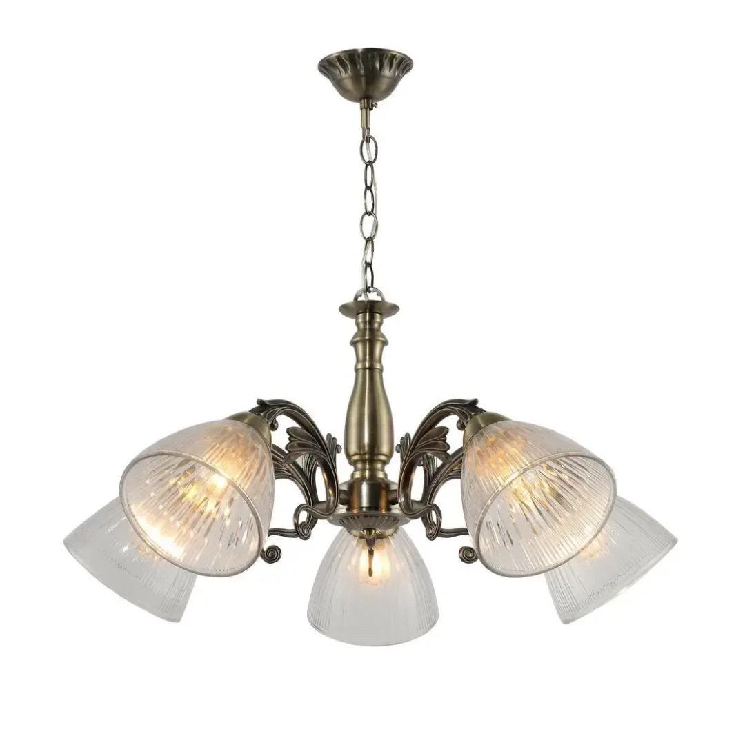 Люстра Valeso в классическом стиле под пять ламп Е27 Бронзовый (G 07475/5 Antique brass)
