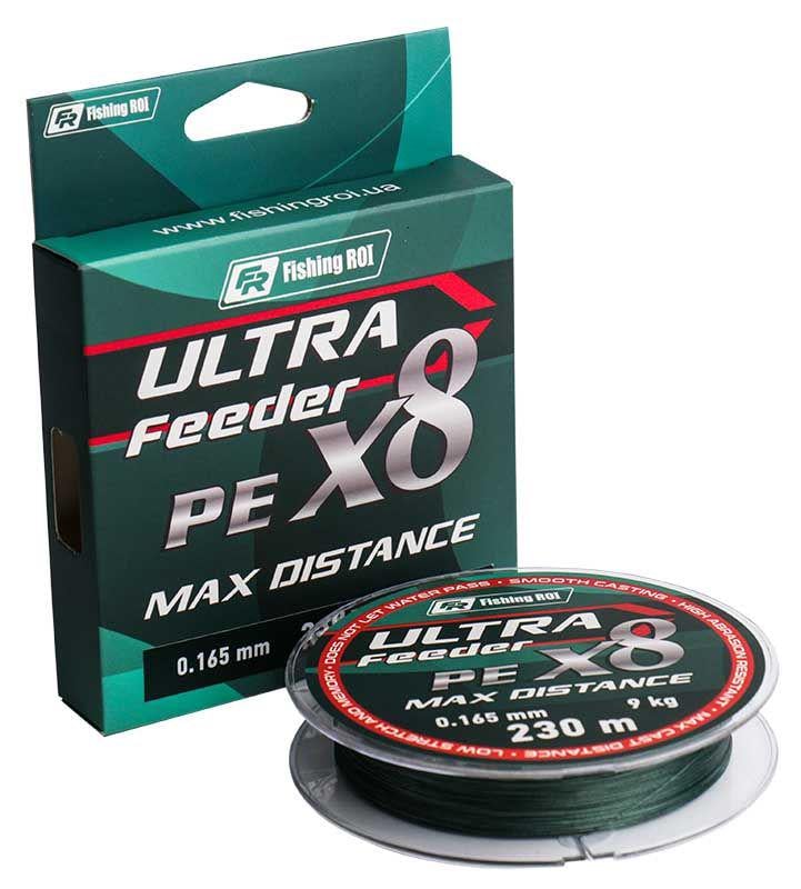 Шнур плетеный Fishing ROI Ultra feeder MAX Distanсе 8X 230 м 0,235 мм 14,0 кг Dark Green