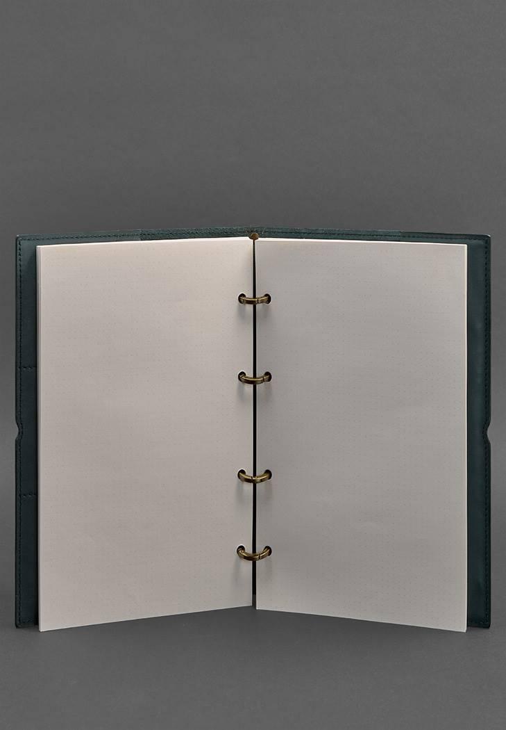 Блокнот шкіряний Софт-бук 9.0 Краст А4 на кільцях в м'якій обкладинці Зелений (A-027500) - фото 4 Блокнот шкіряний Софт-бук 9.0 Краст А4 на кільцях в м'якій обкладинці Зелений (A-027500) - фото 4